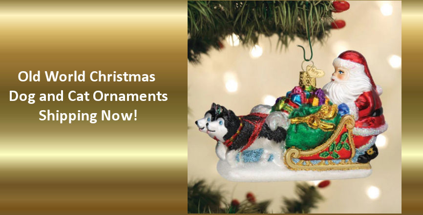 Old World Christmas Cat and Dog Ornaments